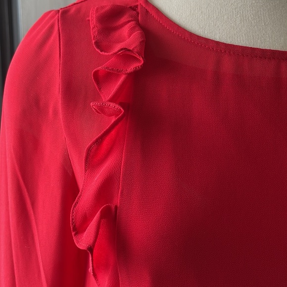 BCBG RED Ruffle DRESS - Picture 2 of 12